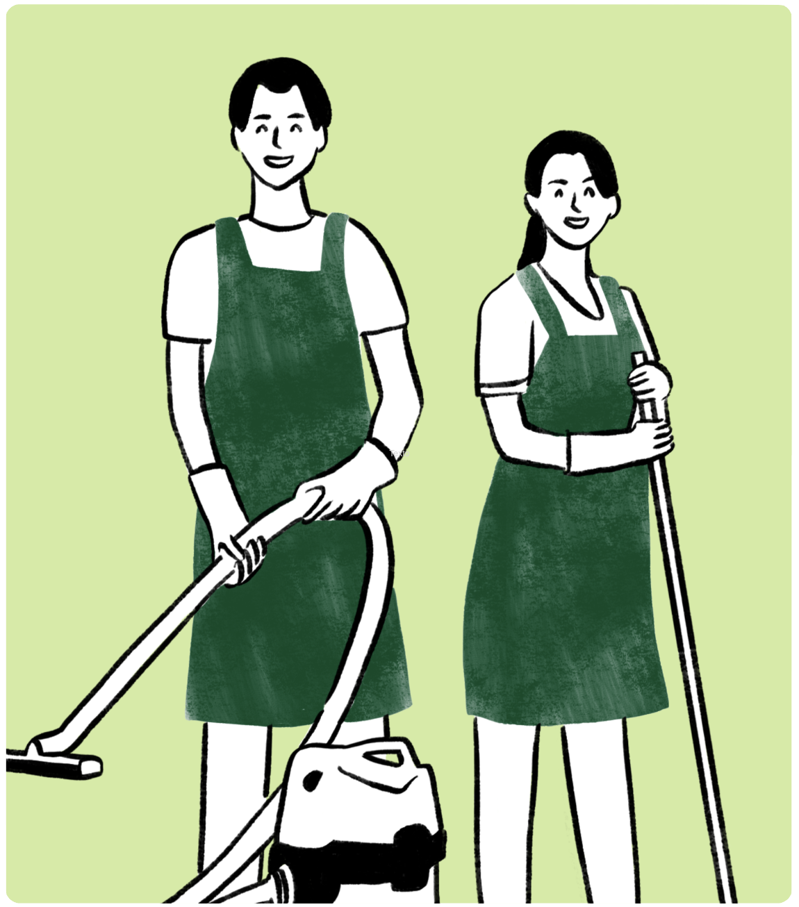 Profissionais limpando